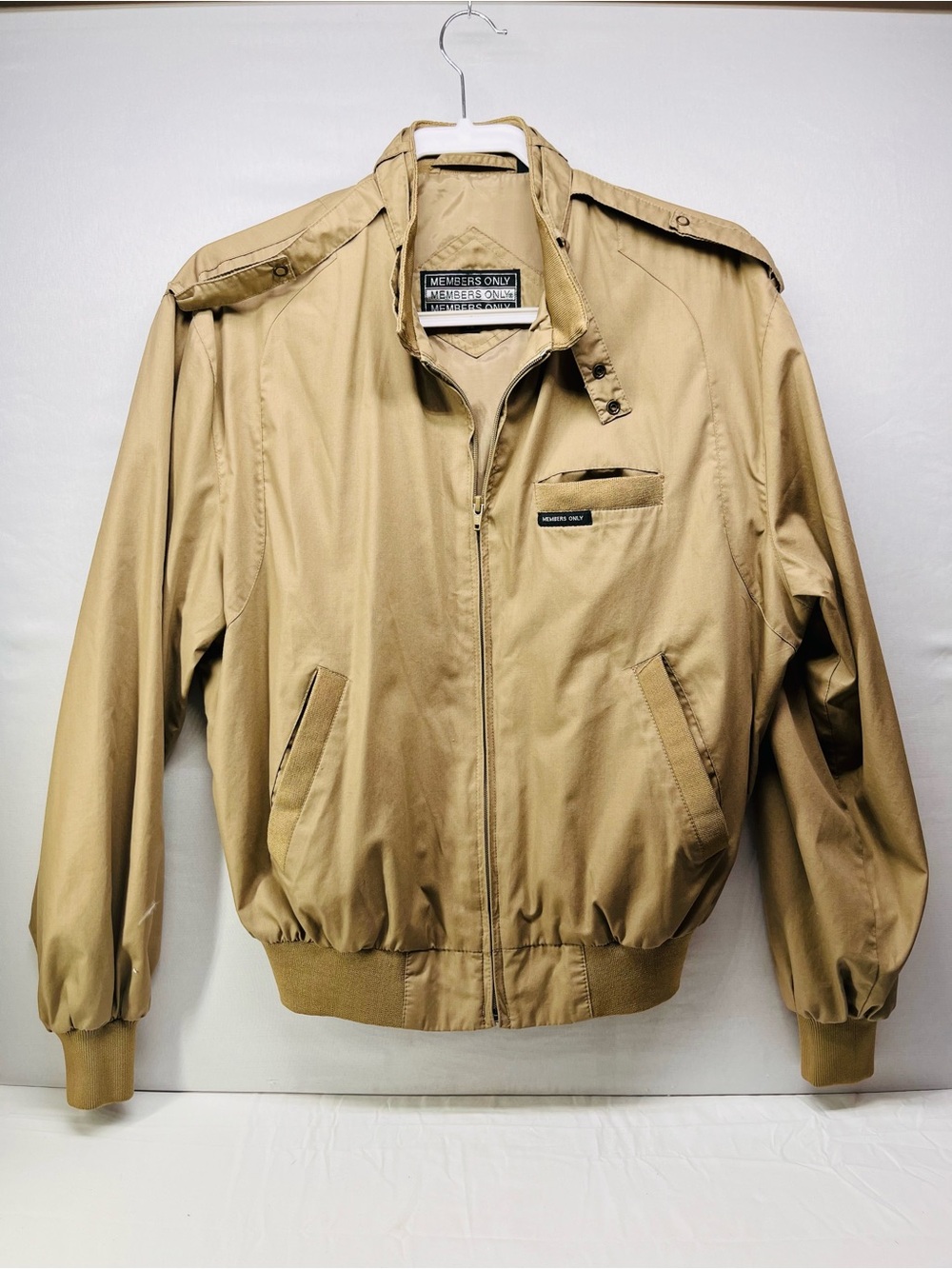 Members Only Khaki/Tan Lightweight Bomber Jacket